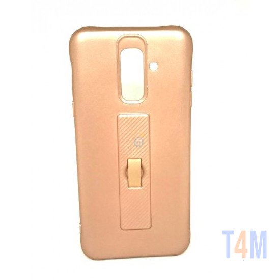 CAPA DE SILICONE MOTOMO COM ANEL DE DEDO PARA SAMSUNG A6 PLUS 2018 DOURADO